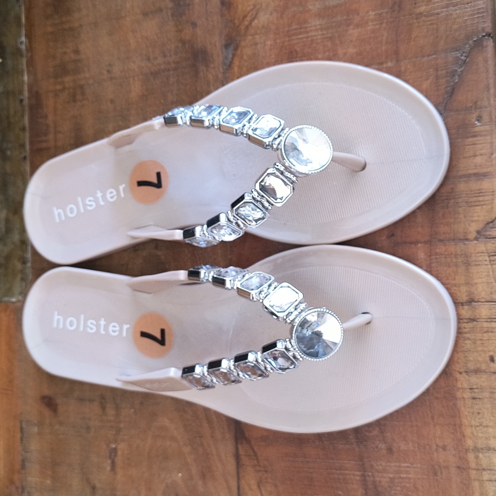 Holster rhinestone flip flops 7